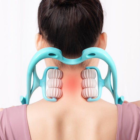 6-Wheel Neck Massager - Deep Tissue Relief with Natural Jade Stone